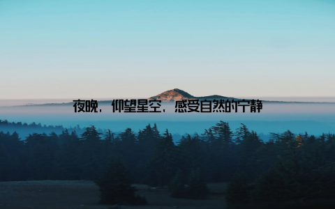 夜晚, 仰望星空, 感受自然的宁静