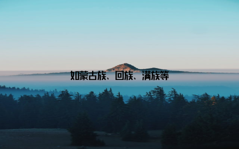 如蒙古族、回族、满族等