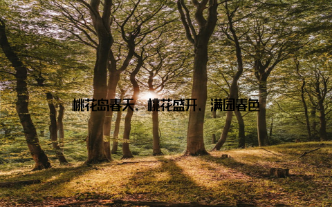 桃花岛春天, 桃花盛开, 满园春色