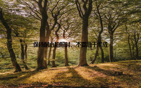 保持耐心拍照时, 不要急于求成